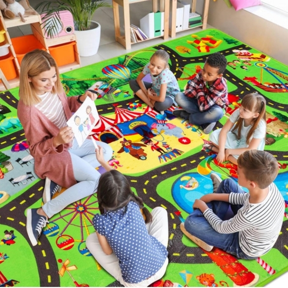 Colorful Children's Play Mat with Fun Design 59 × 78.7 In (approx. 5x7) NWT - Picture 8 of 9